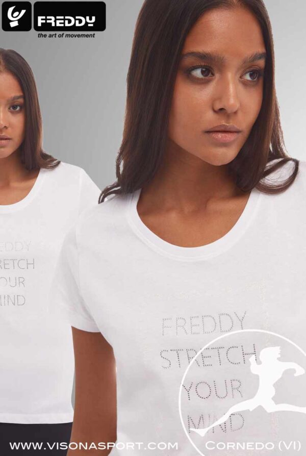 FREDDY T-SHIRT CON STAMPA E RICAMI S4WCRT2 ♀