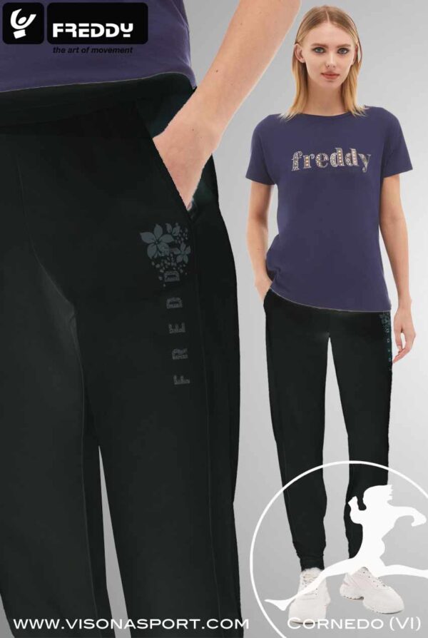 FREDDY PANTALONI LEGGERI JERSEY COL LOGO S4WTRP2 ♀