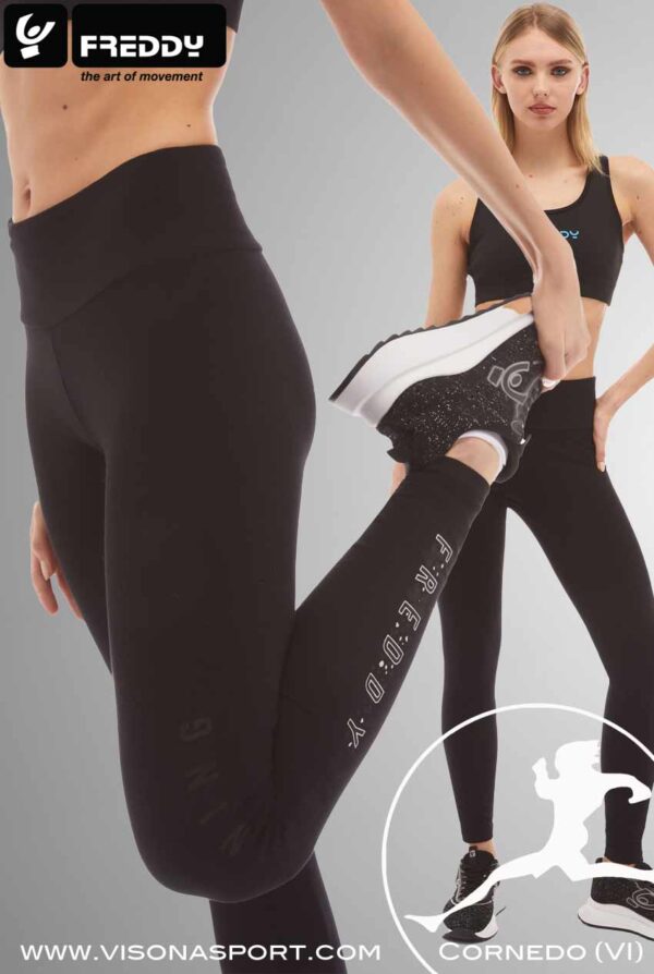 FREDDY LEGGINGS VITA ALTA CON GRAFICA GLITTER S4WTRP7 ♀