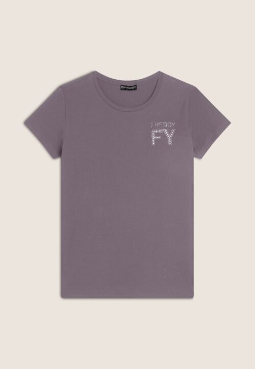 FREDDY T-SHIRT COTONE CON LOGO IN STRASS F4WCXT2 ♀