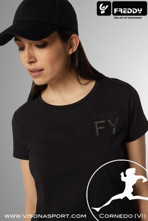 FREDDY T-SHIRT COTONE CON LOGO IN STRASS F4WCXT2 ♀